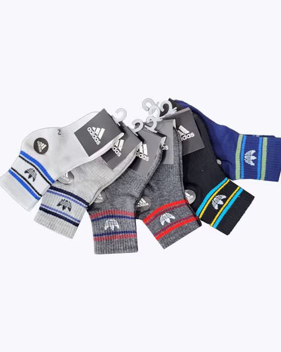 جوراب نیم ساق کبریتی طرح adidas